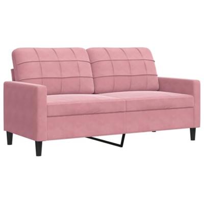 2-delige Loungeset met kussens en bolsters fluweel roze