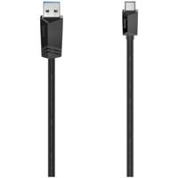 Hama USB-C-kabel, USB-C-stekker - USB-A-stekker, USB 3.2 Gen1, 5 Gbit/s, 0,25 m Kabel Zwart - thumbnail