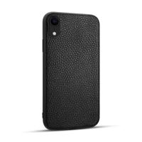 Voor iPhone XR Litchi patroon lederen anti-Falling TPU mobiele telefoon shell beschermende case (zwart) - thumbnail
