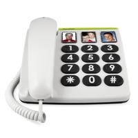 Doro PhoneEasy 331ph, snoergebonden grote toetsen met 3 fotoknoppen, wit - thumbnail