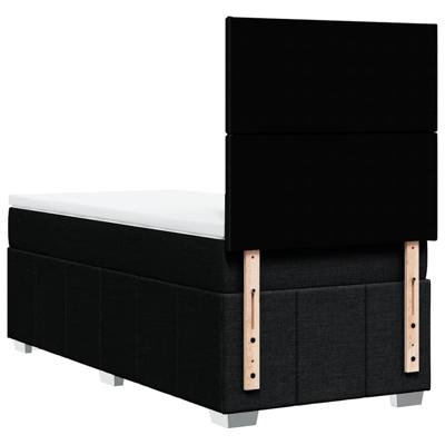 Boxspring met matras stof zwart 140x200 cm