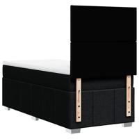 Boxspring met matras stof zwart 140x200 cm - thumbnail