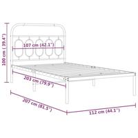 Bedframe met hoofdbord metaal wit 107x203 cm - thumbnail
