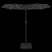 Parasol dubbel dak met LED's 316x240 cm antracietkleurig - thumbnail