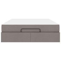 Bedframe met matras Taupe 140 x 200 cm Stof - thumbnail