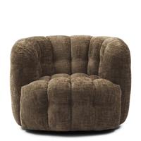 Rivièra Maison Draaifauteuil 'Arosa' Chenille, kleur Bruin - thumbnail