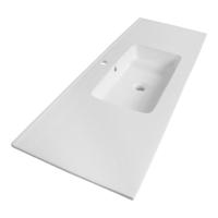 Brauer Starfall Wastafel - 120 cm - met 1 Spoelbak en 1 Kraangat - Keramiek Hoogglans Wit - thumbnail