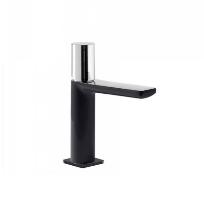 Wastafelmengkraan Tres Loft Colors 1-Knop Uitloop Recht 11,3 cm met Waterval Rond Zwart Chroom