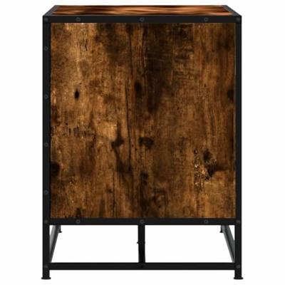 Schoenenbank 84x40x53,5 cm bewerkt hout en metaal gerookt eiken