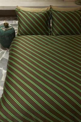 VT wonen vtwonen Dekbedovertrek Diagonal Green 240x200/220 cm