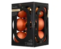 Decoris kerstballenset plastic d6cm 12st oranje - thumbnail