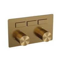 Brauer Gold Carving - 3 Weg - Inbouwthermostaat - Drukknoppen - In/afbouwdelen - Goud Geborsteld PVD - thumbnail