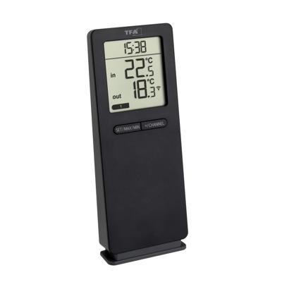 TFA Dostmann Funk-Thermometer LOGOneo 30.3071.01 Draadloze thermometer digitaal Zwart