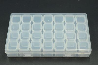 28 slots manicure tool opbergdoos stofdicht onafhankelijk compartiment mini Drill Box sieraden vak PP pil vak (transparant)