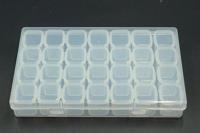 28 slots manicure tool opbergdoos stofdicht onafhankelijk compartiment mini Drill Box sieraden vak PP pil vak (transparant) - thumbnail