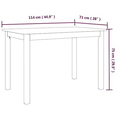 Eettafel 114x71x75 cm massief rubberwood wit en bruin - thumbnail
