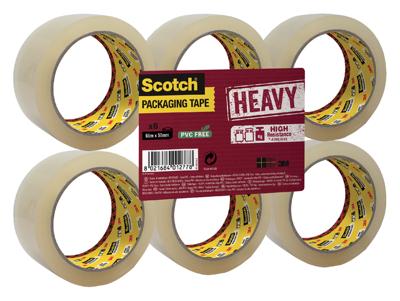 Verpakkingstape Scotch Secure Seal 50mmx66m transparant 6 rollen