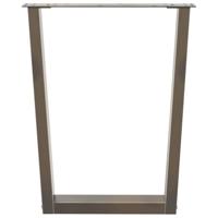 Eettafelpoten 3 st V-vormig 70x(72-73,3) cm staal naturel - thumbnail