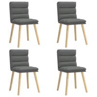 Eetkamerstoelen 4 st stof donkergrijs - thumbnail