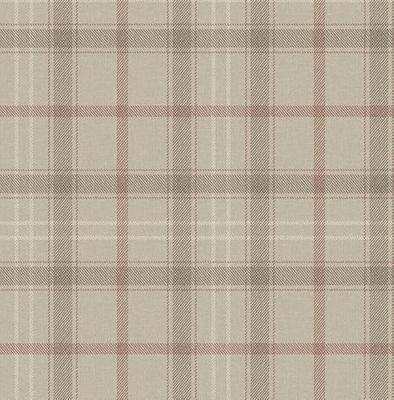 Dutch Wallcoverings Sauvage Ruit - Beige/Rood
