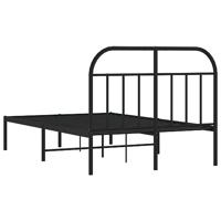 Bedframe met hoofdbord metaal zwart 120x200 cm - thumbnail