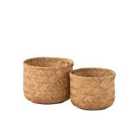 J-Line - Set Van Twee Mand Bamboo Naturel - 40x40x29.5cm - thumbnail