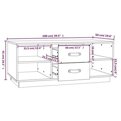Salontafel 100x50x41 cm massief grenenhout honingbruin