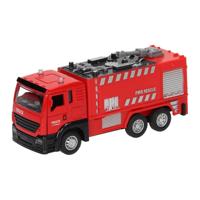 Pull-back Brandweerwagen Rood Licht en Geluid - thumbnail