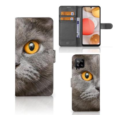 Telefoonhoesje | Met pasjeshouder | Samsung Galaxy A42 5G Britse Korthaar Telefoonhoesje | Met pasjeshouder | Samsung Galaxy A42 5G Britse Korthaar