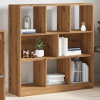 Boekenkast 97,5x29,5x100 cm bewerkt hout artisanaal eikenkleur - thumbnail