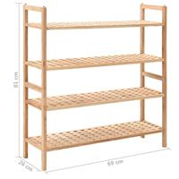 VidaXL Schoenenrek 69x26x81 cm massief walnotenhout - thumbnail