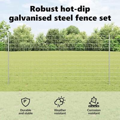 VidaXL Hek met paal zilver 1,6 x 10 m staal