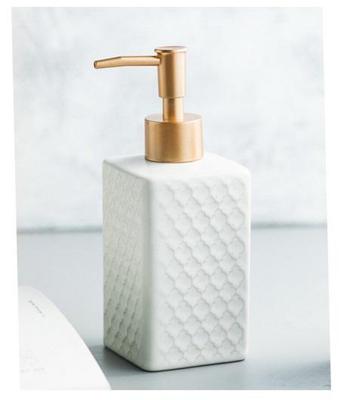 Zeepdispenser / Zeeppompje - Porselein Collectie - Wit - 350ml - Keramiek - 7x7x18cm