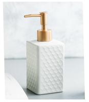 Zeepdispenser / Zeeppompje - Porselein Collectie - Wit - 350ml - Keramiek - 7x7x18cm - thumbnail