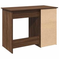 Bureau 102x50x75 cm bewerkt hout bruin eikenkleurig - thumbnail