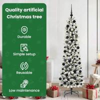 Kunstkerstboom met 300 LED Wit 180 cm PVC en Metaal en Plastic - thumbnail