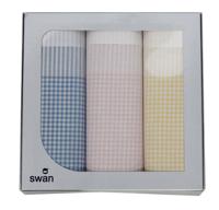 3-pak Dames zakdoeken Vintage Ruit - Stoffen katoenen zakdoeken - thumbnail