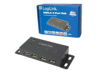 LogiLink UA0141A 480Mbit/s USB hub 4 poorten zwart LogiLink UA0141A 480Mbit/s USB hub 4 poorten zwart