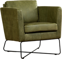 Olijfgroene leren moderne design fauteuil Crossover - Kenia Leer Olive (olijfgroen leer) - thumbnail