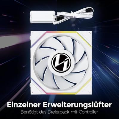 Lian Li Lian Li UNI FAN TL Wireless LCD Lüfter, ARGB, PWM - Reverse Blade, 120 mm, weiß PC-ventilator Wit (b x h x d) 120 x 28 x 124 mm Lian Li Lian Li UNI FAN TL Wireless LCD Lüfter, ARGB, PWM - Reverse Blade, 120 mm, weiß PC-ventilator Wit (b x h x d) 120 x 28 x 124 mm