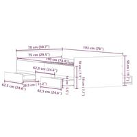 Bedframe met hoofdeinde Zwart eiken 75 x 190 cm Bewerkt hout - thumbnail