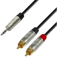 Adam Hall 4 Star YWCC 0600 Rean verloopkabel 2x RCA naar mini-jack 6m - thumbnail