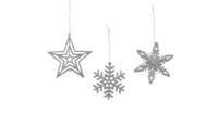 10 stuks! Hanger Kerstbal plastic Kerst Lintje zilver Decoris - Decoris - thumbnail