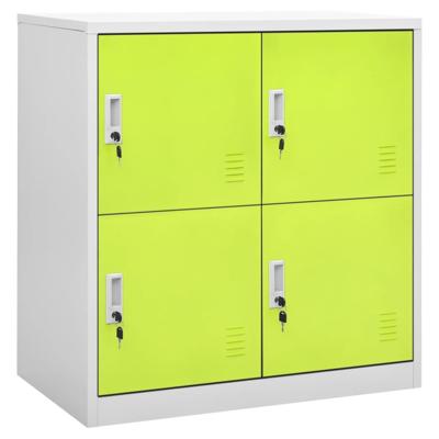 Lockerkast 90x45x92,5 cm staal lichtgrijs en groen