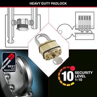 Masterlock Hangslot, Excell 64mm, messing - M15BEURDLF M15BEURDLF - thumbnail