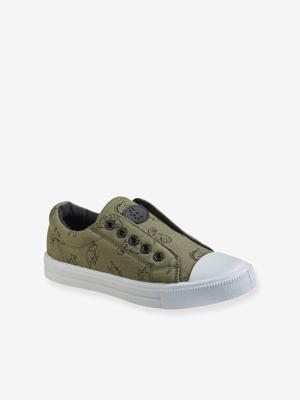 Elastische stoffen sneakers baby jongen kaki dino