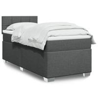 Boxspring met matras stof donkergrijs 80x200 cm - thumbnail