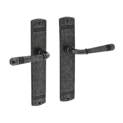 Deurkruk Emily op schild blind oud grijs