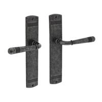 Deurkruk Emily op schild blind oud grijs - thumbnail