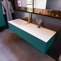 Badkamermeubelset Mondiaz Erin 150 cm met 1 Lade met RIDGE Wastafel Links Talc met 1 kraangat Greeploos Mat Smag - thumbnail